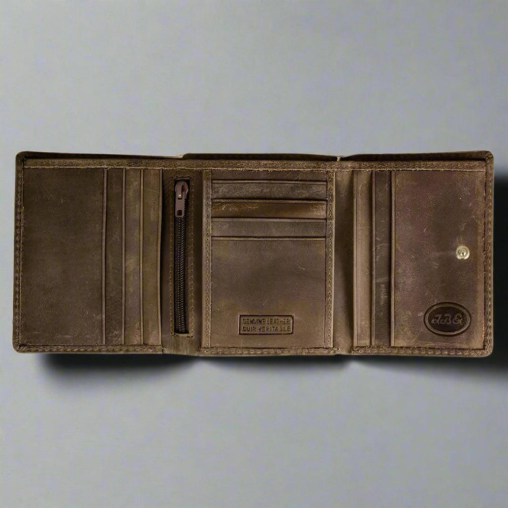 JBG International Men's Hunter Chain Leather RFID Wallet EX-STOCK Canada
