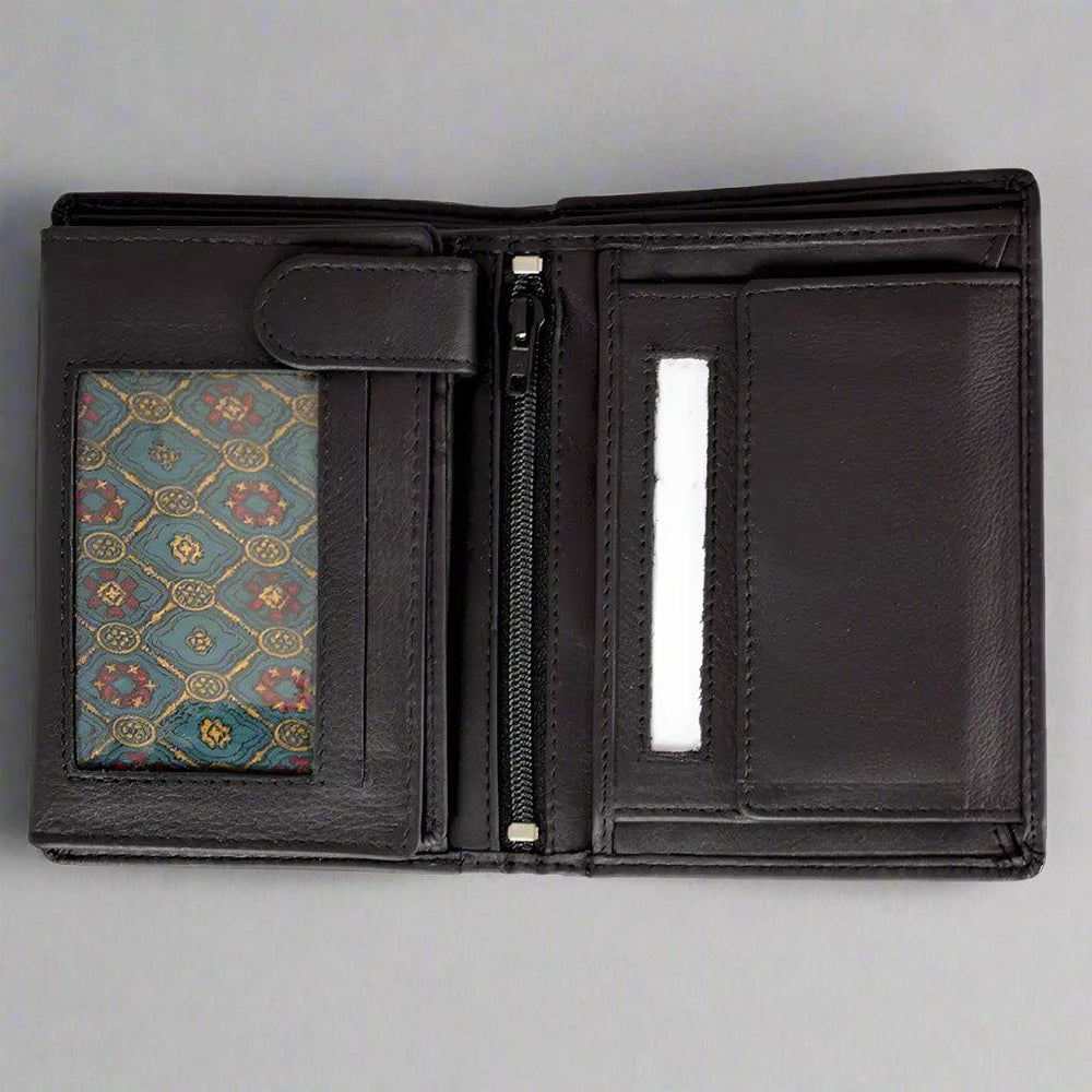 JBG International Men's Snap Close Flip Trifold Leather Wallet EX-STOCK Canada