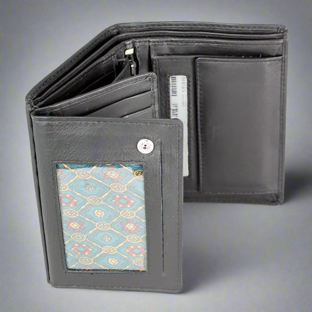 JBG International Men's Snap Close Flip Trifold Leather Wallet EX-STOCK Canada