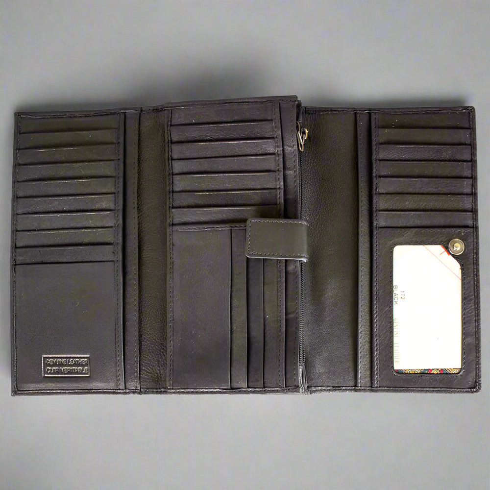 Cartera de cuero con RFID para mujer JBG International de tres plieguesEX-STOCK Canada