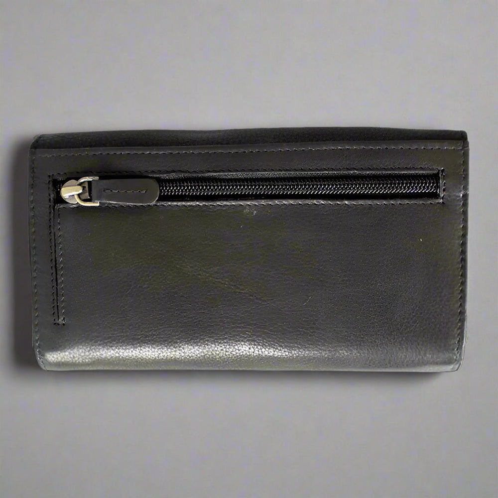Cartera de cuero con RFID para mujer JBG International de tres plieguesEX-STOCK Canada