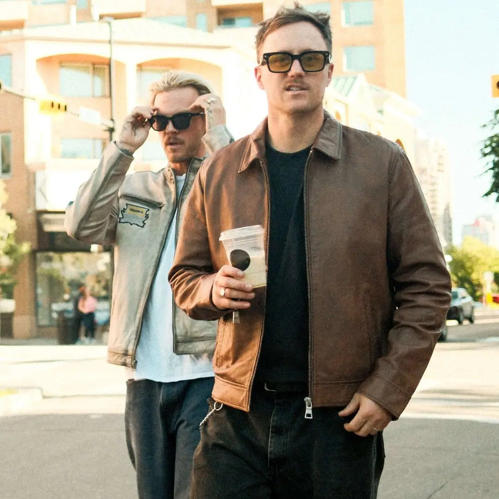 James Dean-Style Lamb Leather Jacket with Side Buckles EX-STOCK Canada