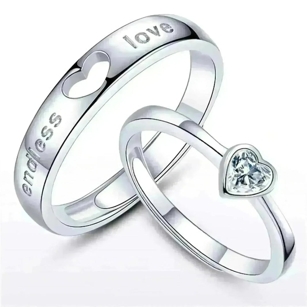 Japanese & Korean Style Unisex Heart To Heart Love Ring - EX-STOCK CANADA