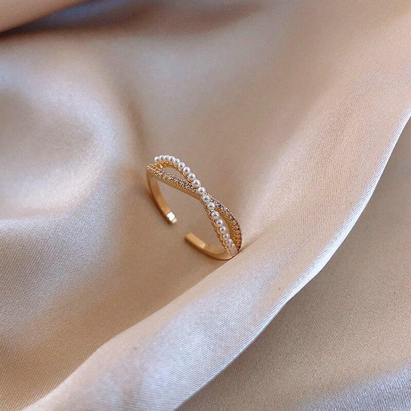 Bague d'annulaire de tempérament simple de luxe léger japonaisEX-STOCK Canada