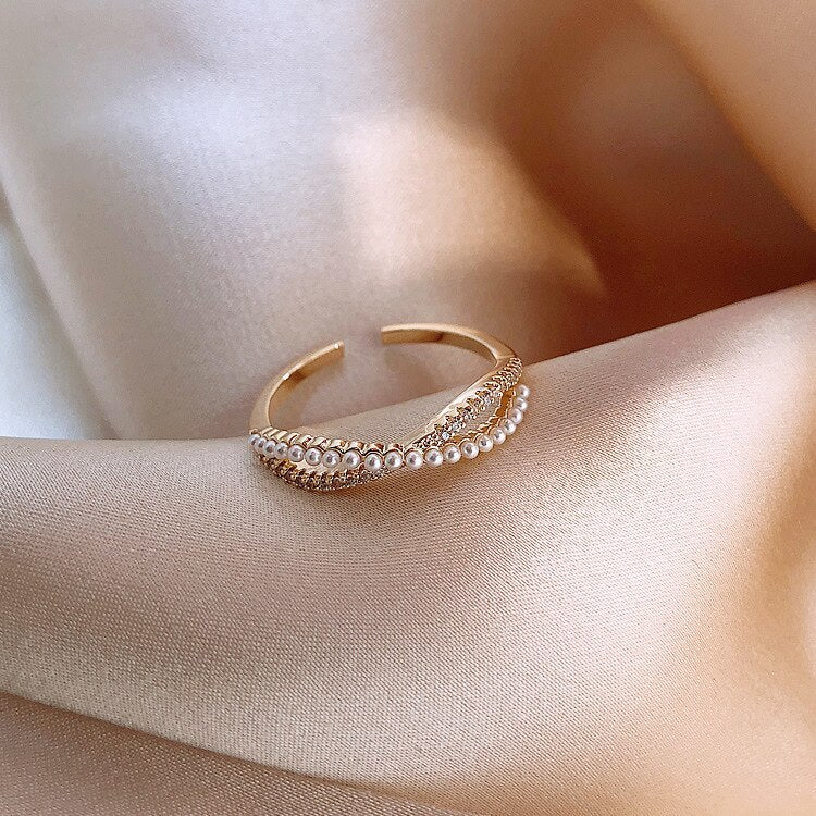 Bague d'annulaire de tempérament simple de luxe léger japonaisEX-STOCK Canada