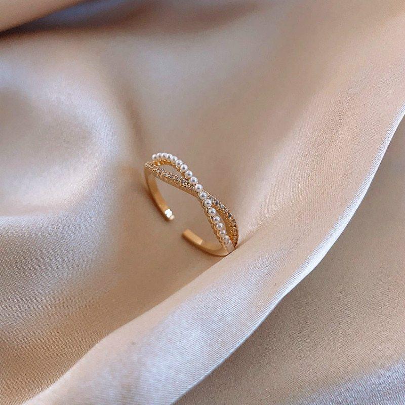 Bague d'annulaire de tempérament simple de luxe léger japonaisEX-STOCK Canada