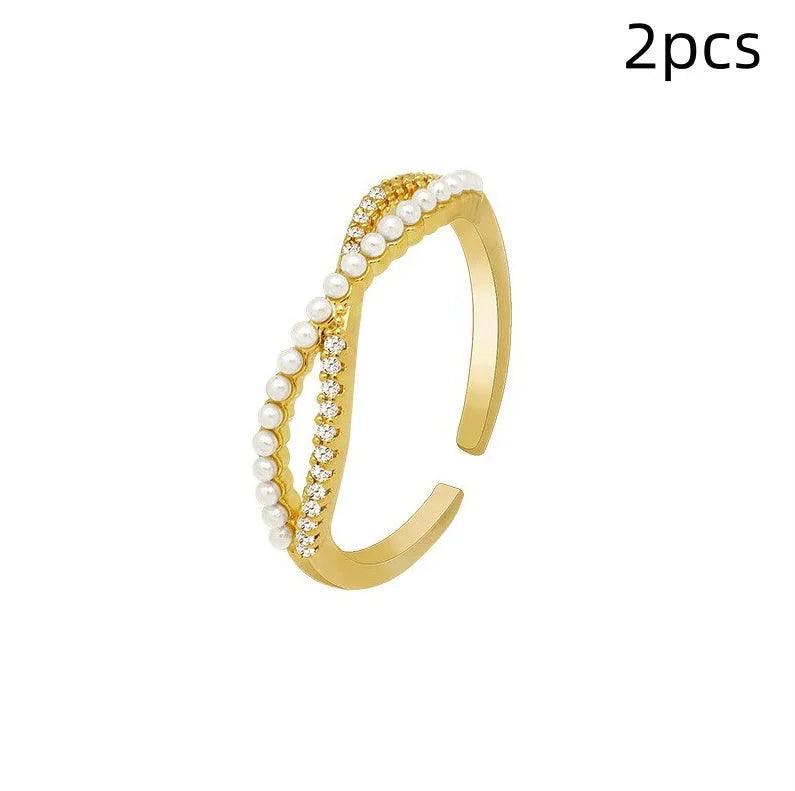 Bague d'annulaire de tempérament simple de luxe léger japonaisEX-STOCK Canada