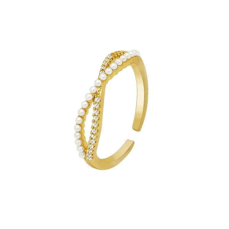 Bague d'annulaire de tempérament simple de luxe léger japonaisEX-STOCK Canada