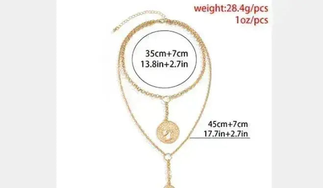 Jewelry Portrait Embossed Tassel Necklace Female - EX-STOCK Canada