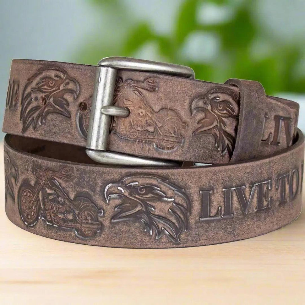 Ceinture amovible à boucle Keldon Grain Leather pour hommes Live To RideEX-STOCK Canada