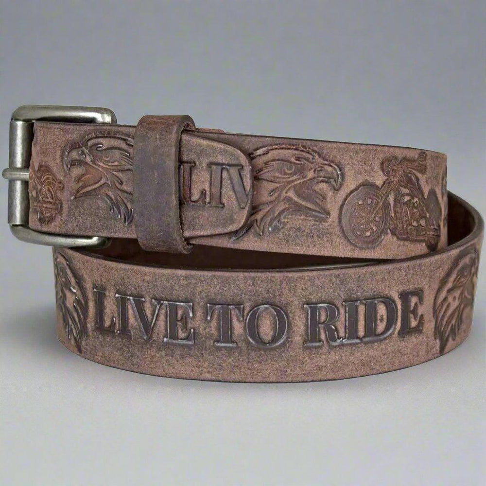 Ceinture amovible à boucle Keldon Grain Leather pour hommes Live To RideEX-STOCK Canada