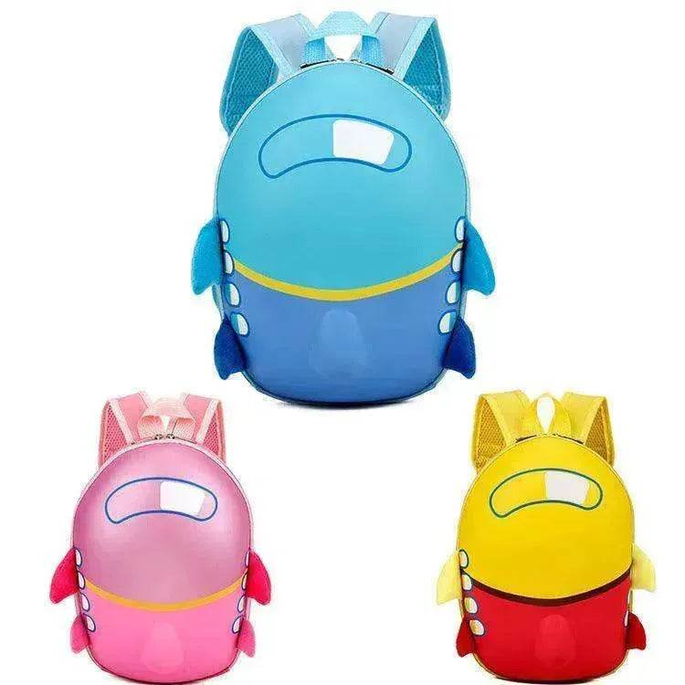 Kids' Cartoon Aircraft Hard Shell Backpack: Waterproof, Double Shoulder Bag - EX-STOCK Canada