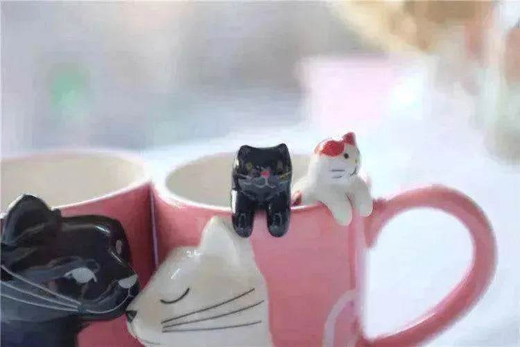 Kiss Cat Coffee Couple Handmade Mug - EX-STOCK Canada