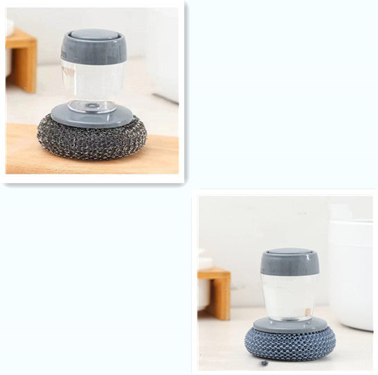 Kitchen Soap Dispensing Palm Brush Cleaner Push-type Brush Kitchen Detergent Tools EX-STOCK Canada