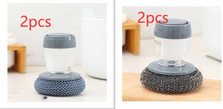 Kitchen Soap Dispensing Palm Brush Cleaner Push-type Brush Kitchen Detergent Tools EX-STOCK Canada