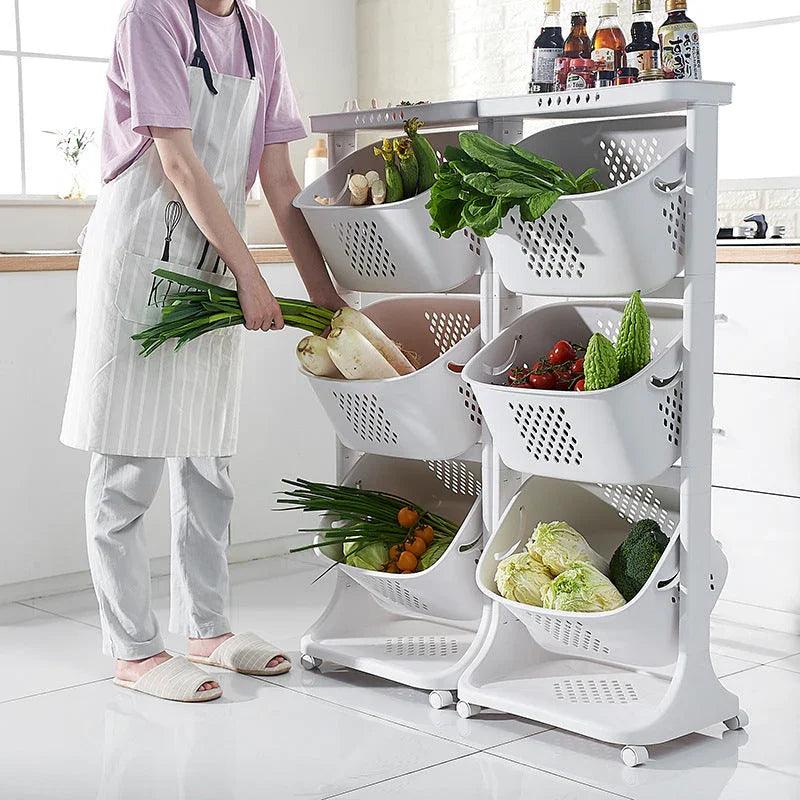 Panier de rangement pour légumes de cuisine Support de rangement en plastiqueEX-STOCK Canada