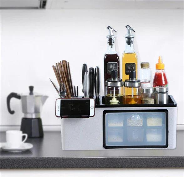 Kitchenware Rack Seasoning Storage Box Multifunctional Floor Condiment Storage Knife Rack EX-STOCK Canada