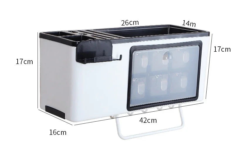 Estante para utensilios de cocina, caja para condimentos, almacenamiento multifuncional en el suelo, soporte para cuchillosEX-STOCK Canada