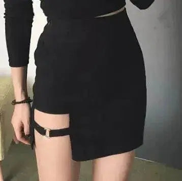 Korean Style Skirt Black Hip Skirts Irregular Hem Pencil Micro Mini Skirt. - EX-STOCK Canada
