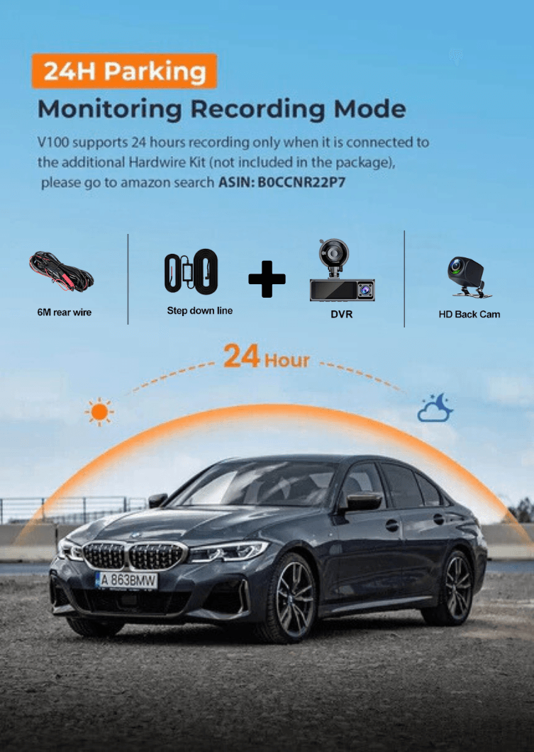 Caméra de bord LDAS A20 WiFi, caméra de voiture 2,5K, caméras de tableau de bord avec application, vision nocturne, capteur G, enregistrement en boucle, mode parking 24h, carte SD 128 Go gratuite, supporte jusqu'à 256 Go (Noir)EX-STOCK Canada