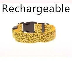 LED Dog Collar Safety Adjustable Nylon Leopard Pet Collar EX-STOCK Canada