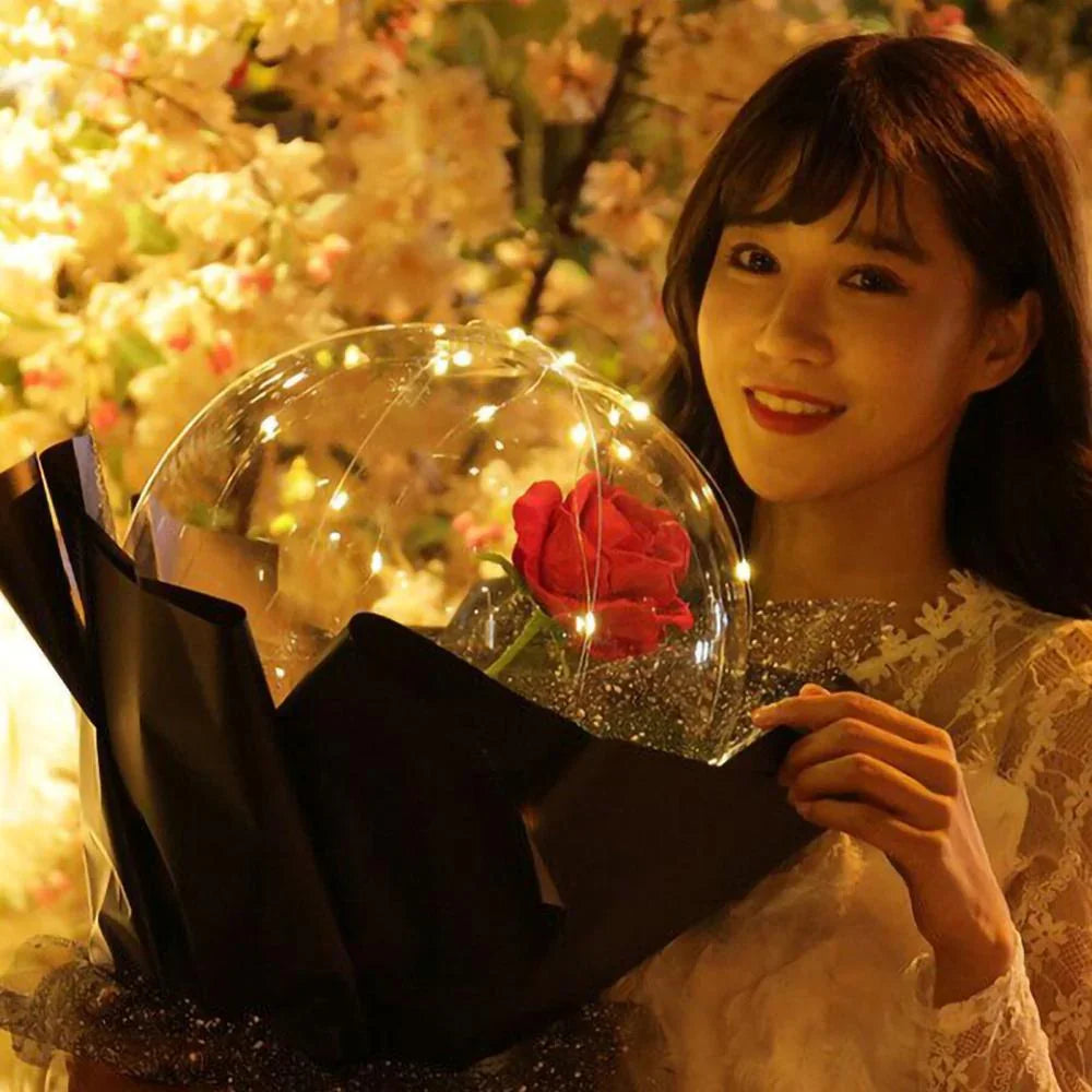 LED Luminous Balloon Rose Bouquet Transparent Bobo Ball Rose EX-STOCK Canada