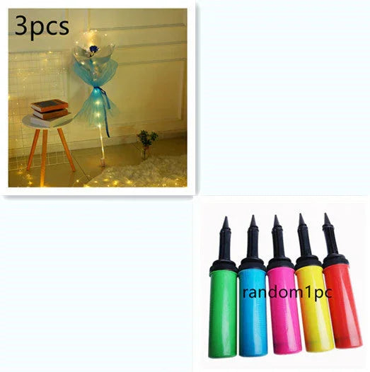 LED Luminous Balloon Rose Bouquet Transparent Bobo Ball Rose EX-STOCK Canada