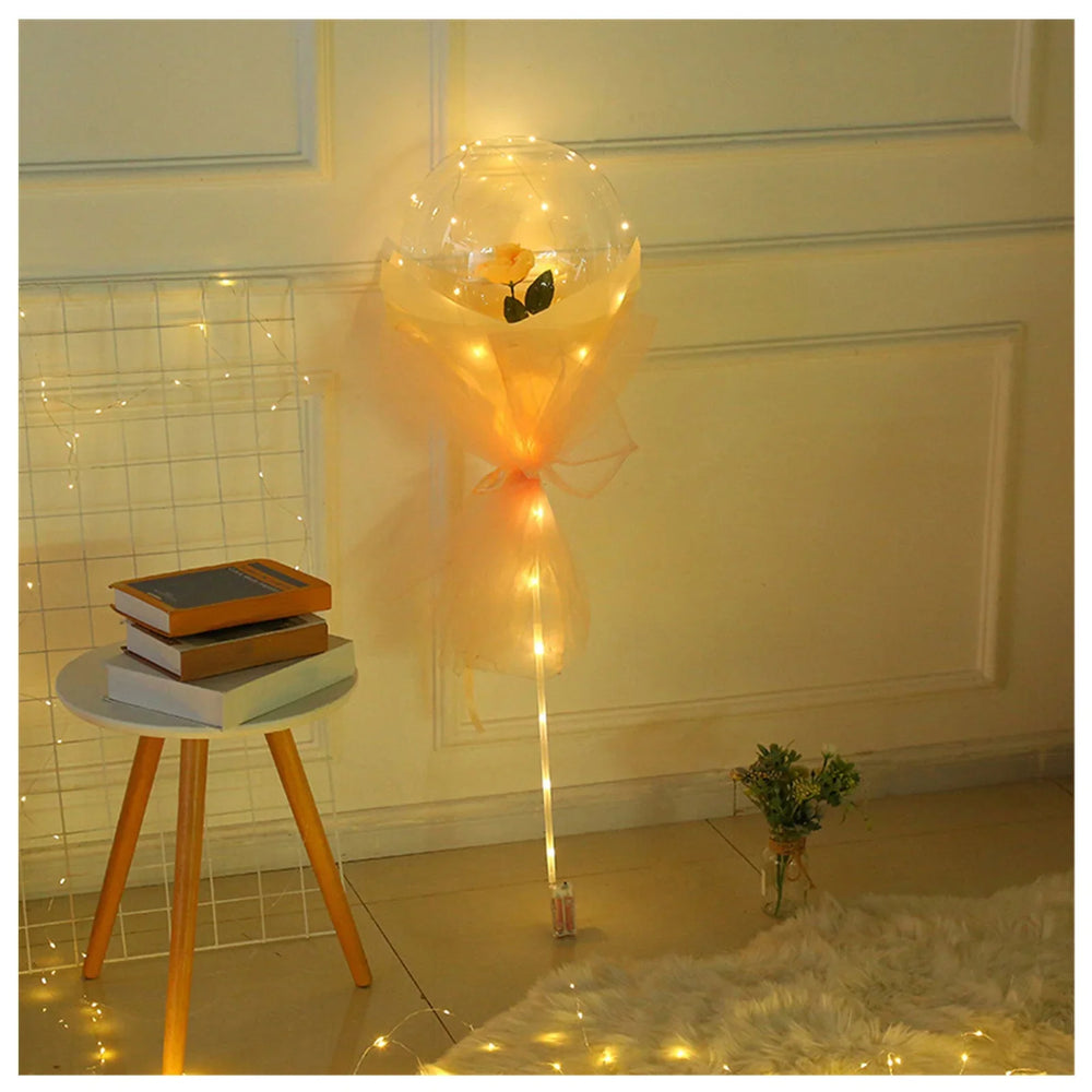 LED Luminous Balloon Rose Bouquet Transparent Bobo Ball Rose EX-STOCK Canada
