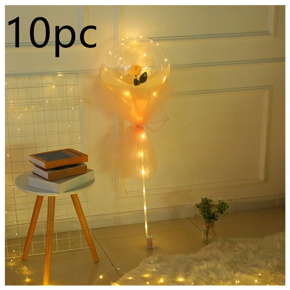 LED Luminous Balloon Rose Bouquet Transparent Bobo Ball Rose EX-STOCK Canada