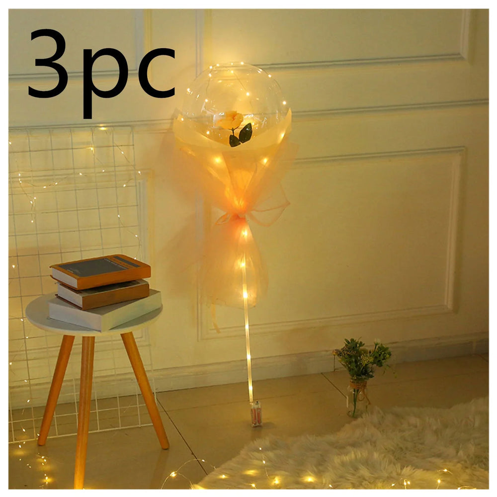 LED Luminous Balloon Rose Bouquet Transparent Bobo Ball Rose EX-STOCK Canada