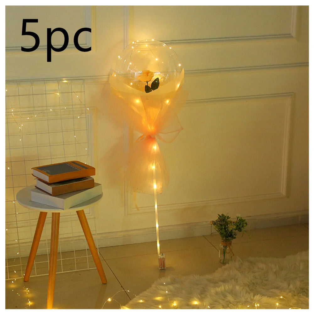LED Luminous Balloon Rose Bouquet Transparent Bobo Ball Rose EX-STOCK Canada
