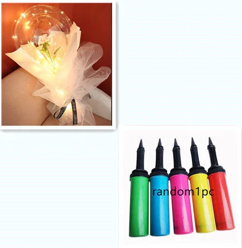 LED Luminous Balloon Rose Bouquet Transparent Bobo Ball Rose EX-STOCK Canada