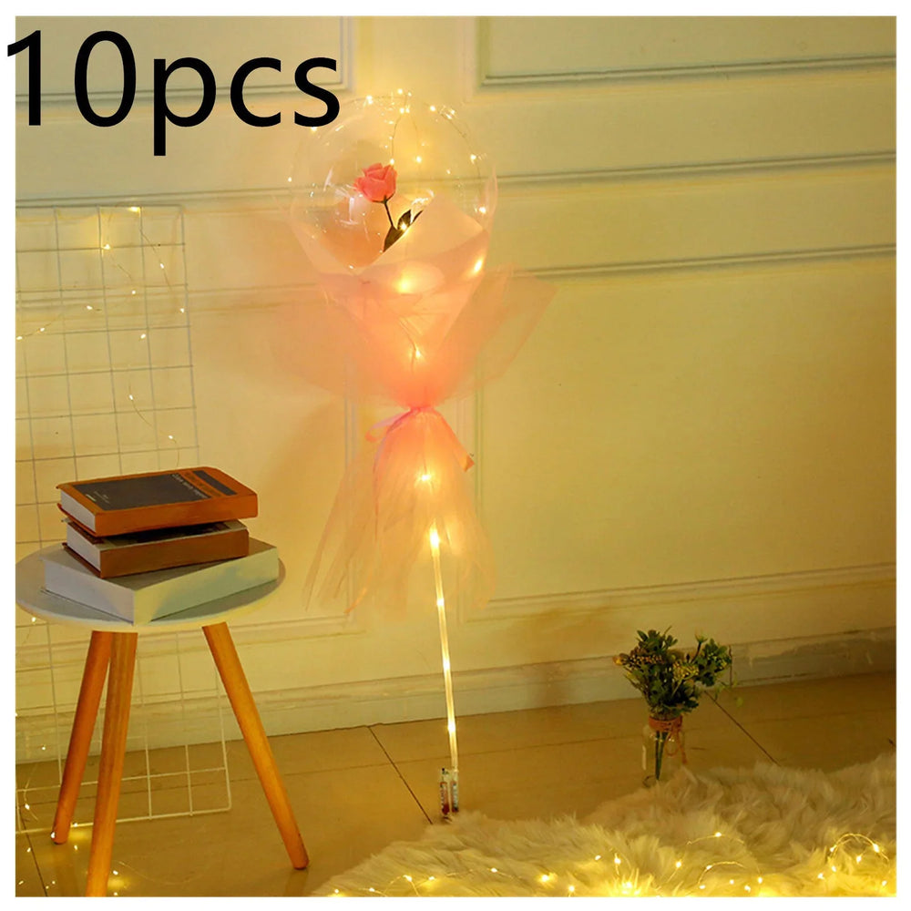 LED Luminous Balloon Rose Bouquet Transparent Bobo Ball Rose EX-STOCK Canada