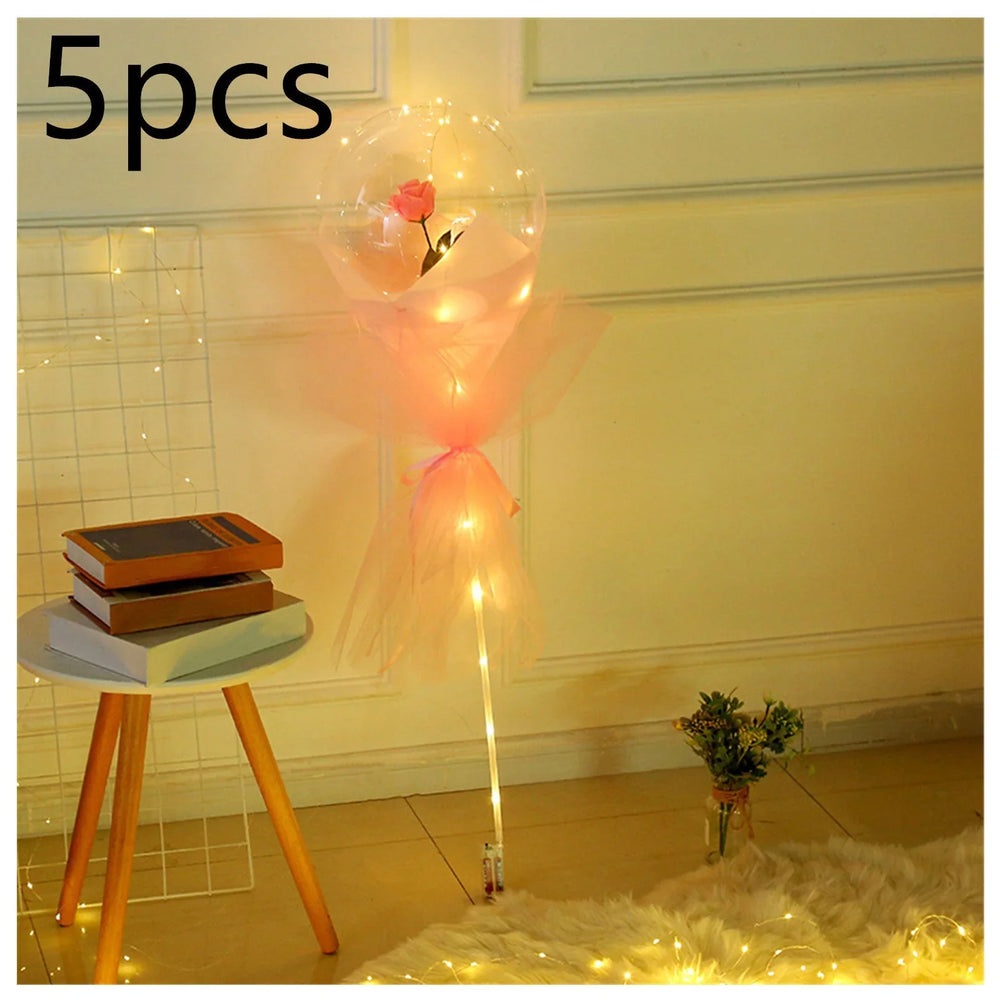 LED Luminous Balloon Rose Bouquet Transparent Bobo Ball Rose EX-STOCK Canada