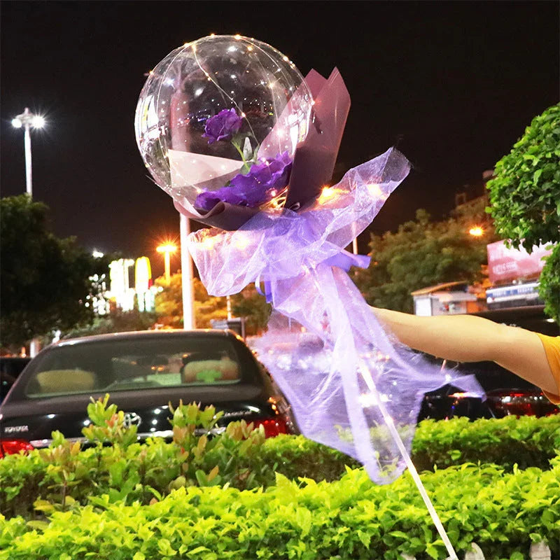 LED Luminous Balloon Rose Bouquet Transparent Bobo Ball Rose EX-STOCK Canada
