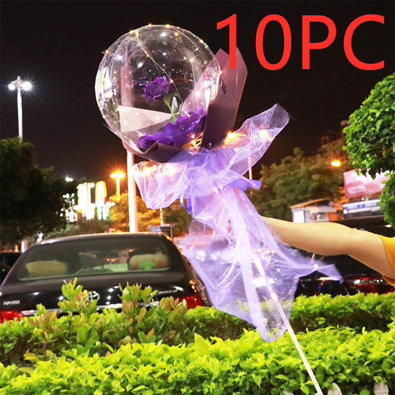 LED Luminous Balloon Rose Bouquet Transparent Bobo Ball Rose EX-STOCK Canada