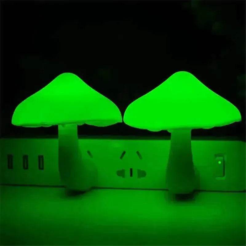 LED Mushroom Night Light Wall Lamp EU US Socket Plug - EX-STOCK Canada