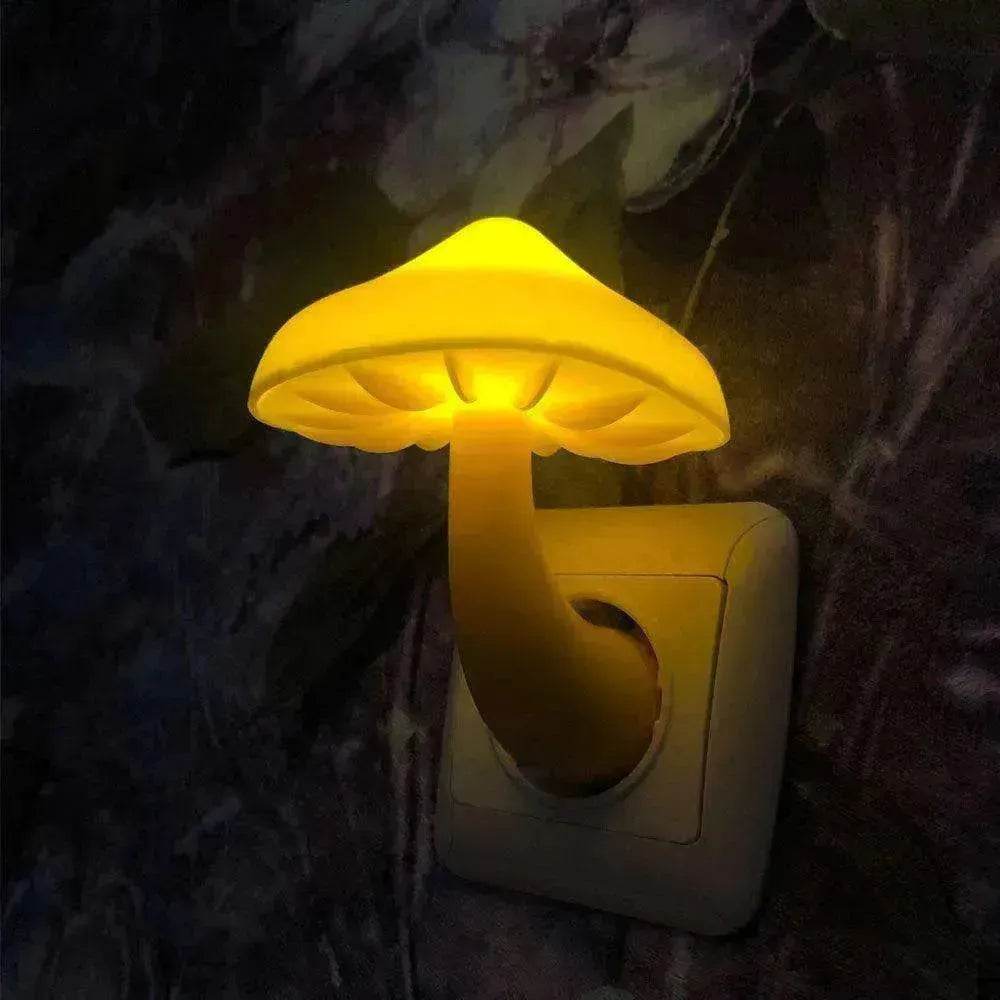 LED Mushroom Night Light Wall Lamp EU US Socket Plug - EX-STOCK Canada