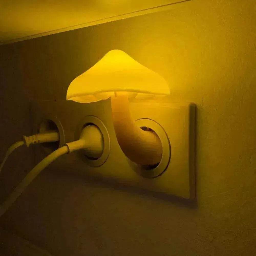 LED Mushroom Night Light Wall Lamp EU US Socket Plug - EX-STOCK Canada