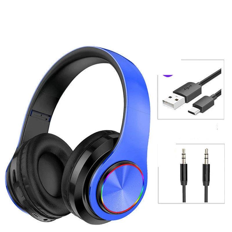 LED Wireless Bluetooth Headphones Gaming Headsets Sport Earphone With Support TF Card Colorful Breathing Lights EX-STOCK Canada