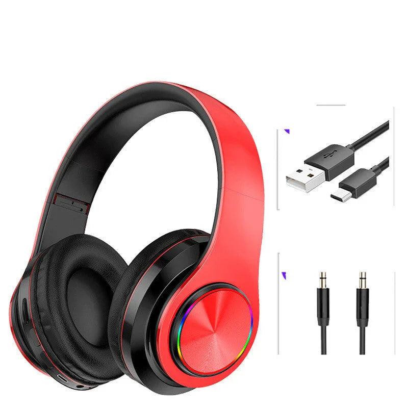 LED Wireless Bluetooth Headphones Gaming Headsets Sport Earphone With Support TF Card Colorful Breathing Lights EX-STOCK Canada
