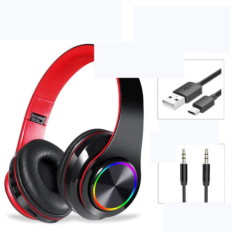 LED Wireless Bluetooth Headphones Gaming Headsets Sport Earphone With Support TF Card Colorful Breathing Lights EX-STOCK Canada