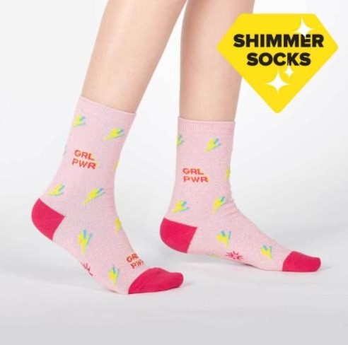 Sock It To Me Shimmer - Junior Crew Socks - EX-STOCK Canada