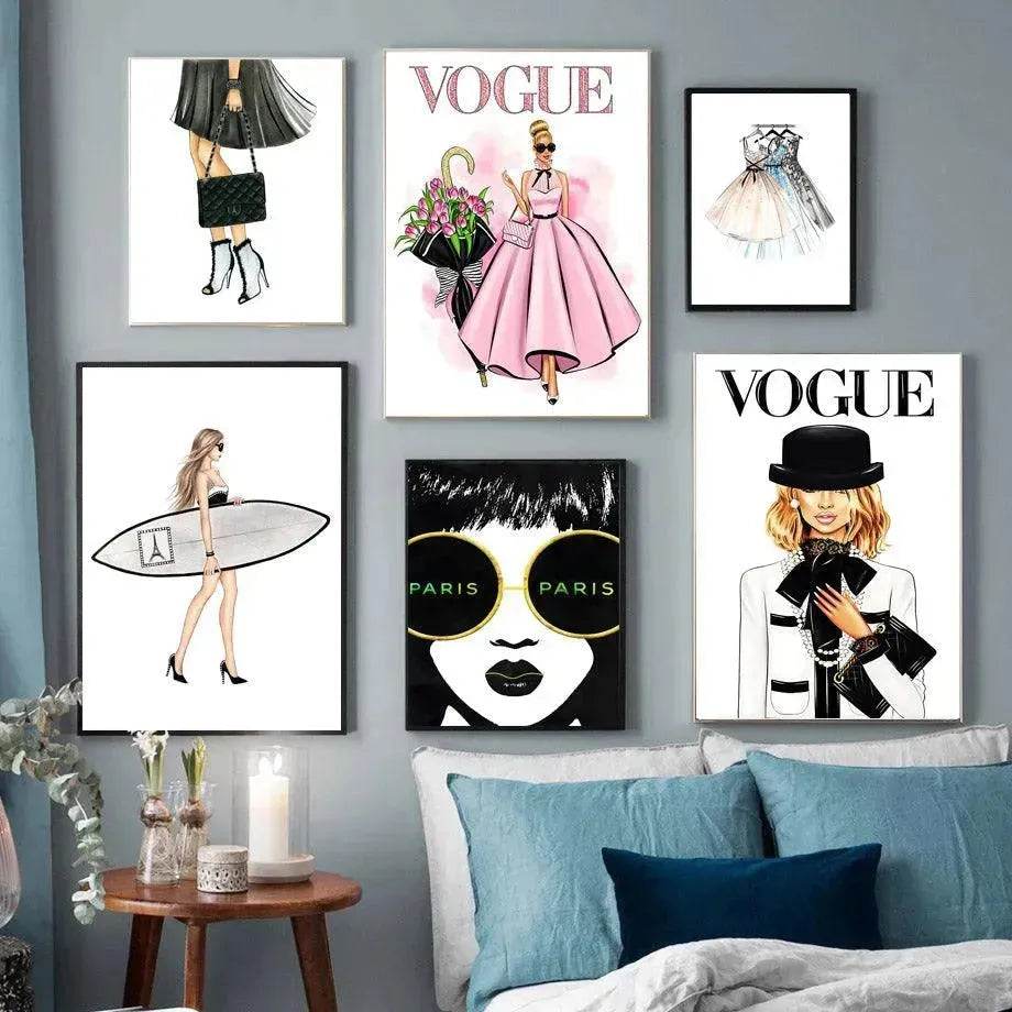 Ladies Flower Bag Canvas Wall Living Room - EX-STOCK Canada