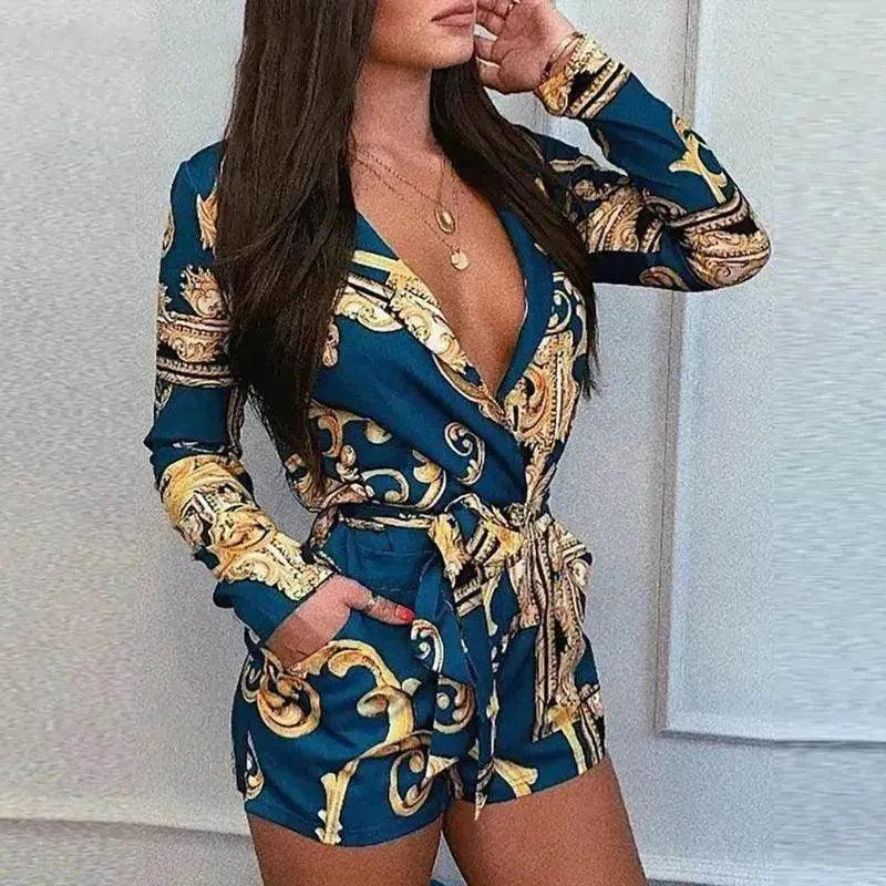 Combinaison courte imprimée vintage pour femmes - EX-STOCK Canada