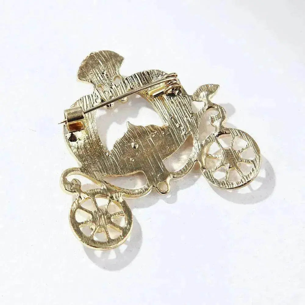 Lanhao Gray Guniang Pumpkin Car Brooch Fairy Tale Style Colorful Rhinestone - EX-STOCK Canada