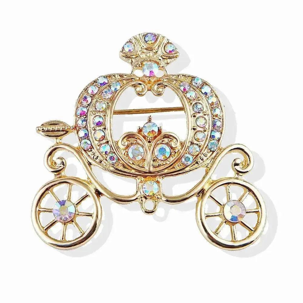Broche de voiture citrouille Lanhao Gray Guniang style conte de fées strass coloré - EX-STOCK Canada