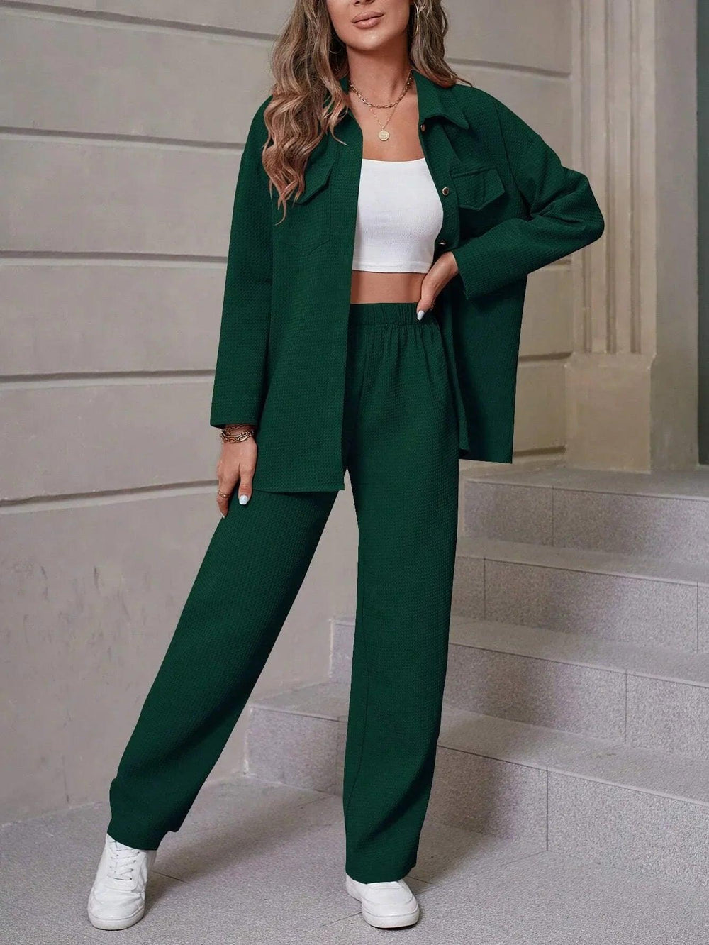 Lapel Cardigan Casual Suit Women EX-STOCK Canada