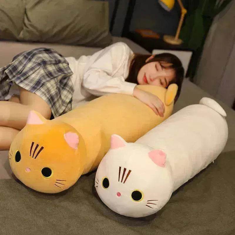 Large Size Cartoon Cat Plush Toys Stuffed Cloth Doll Long Animal Pillow Cushion - EX-STOCK Canada