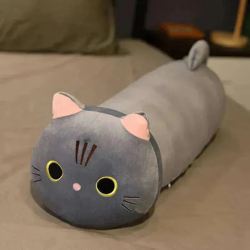 Large Size Cartoon Cat Plush Toys Stuffed Cloth Doll Long Animal Pillow Cushion - EX-STOCK CANADA